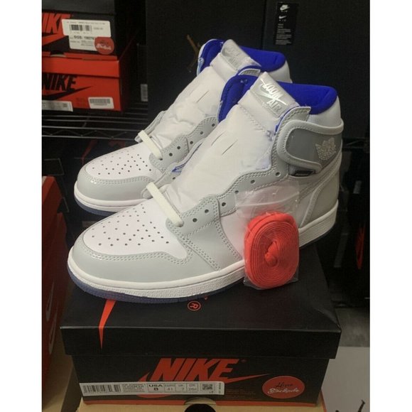 NEW Nike Air Jordan 1 Retro High Zoom White Racer Blue CK6637-104 Men's Size 9.5 - Picture 4 of 5